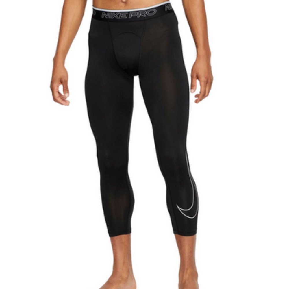 Nike Pro Dri-Fit Men's Sz: Large 3/4 Training Tights Pants DD1919-010 Black NWT